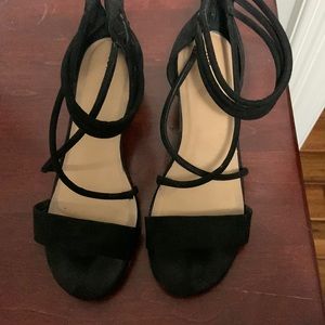 Size 10 black sandals 2 inch heals